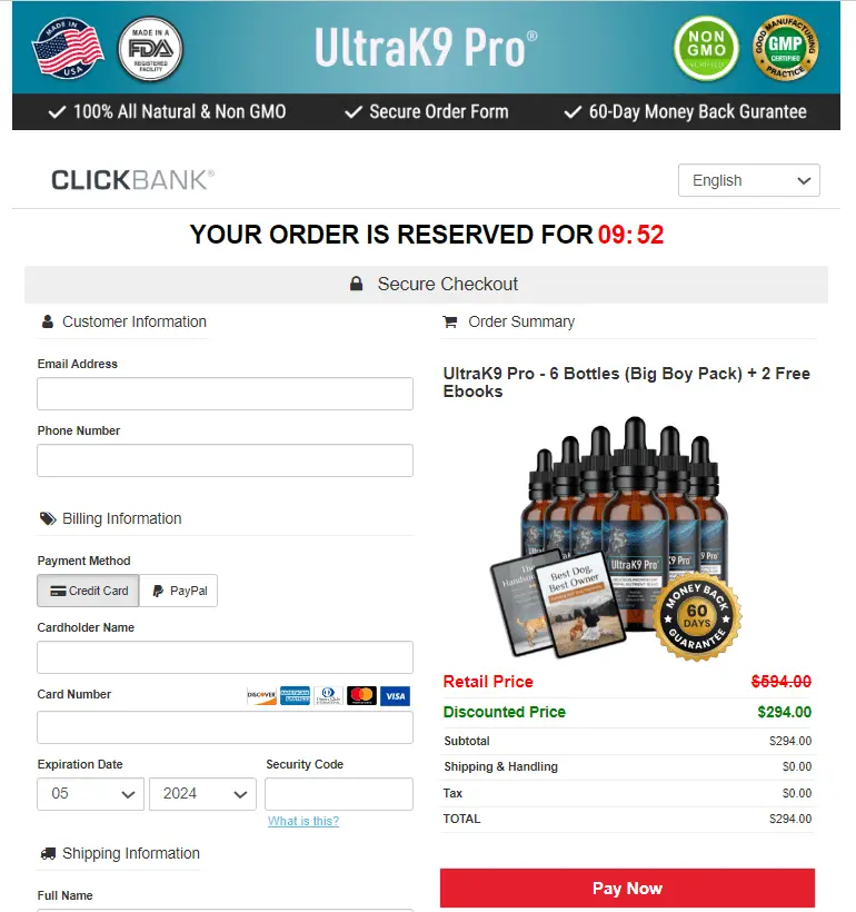 ultra k9 pro order page